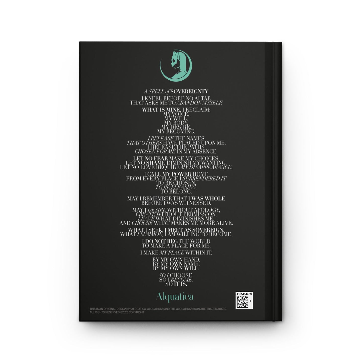 Horned Goddess Manifestation Blank Journal | Hardcover Journal of Sovereignty & Becoming | Dark Feminine Gothic Fantasy Notebook
