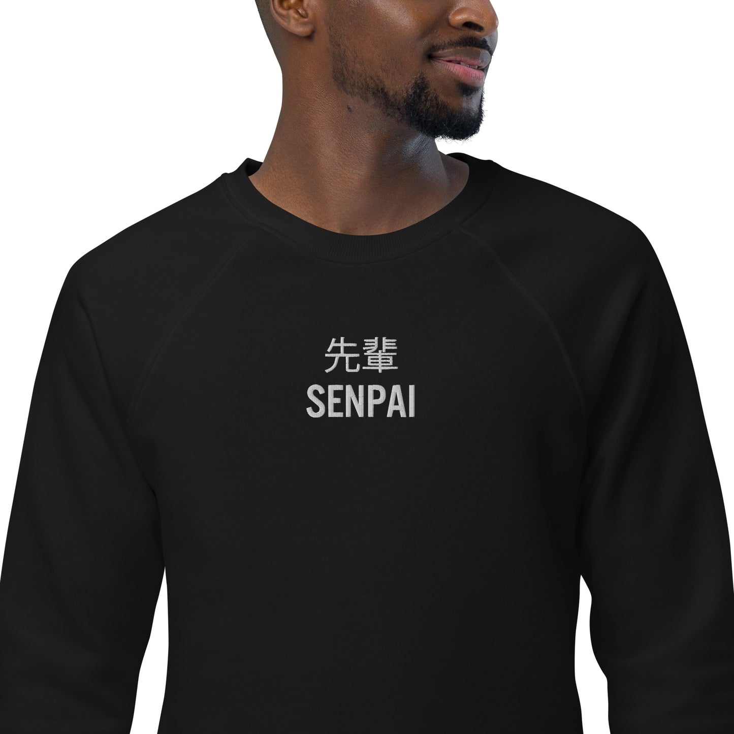 Unisex Senpai organic raglan sweatshirt