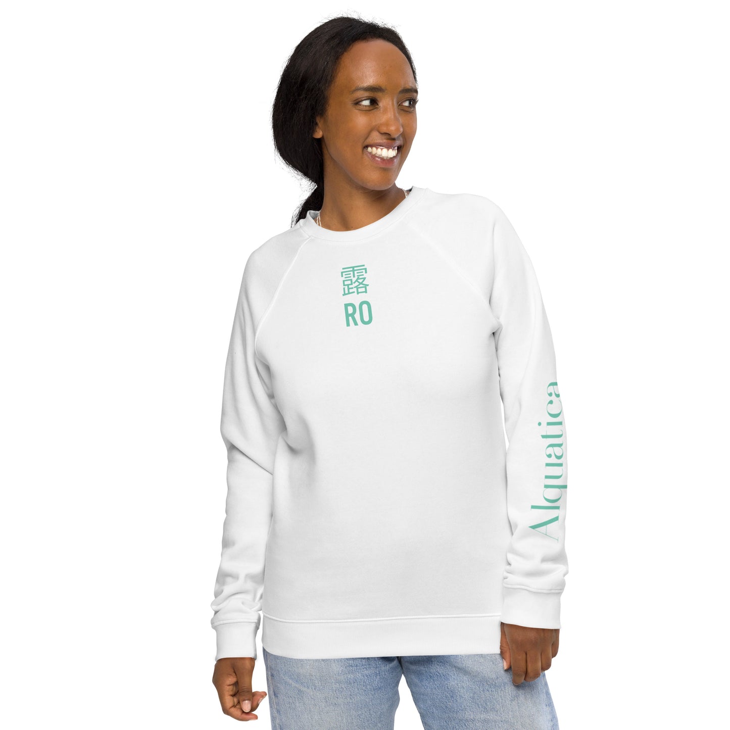 Unisex Ro (Dewdrop) Kanji Alquatica organic raglan sweatshirt