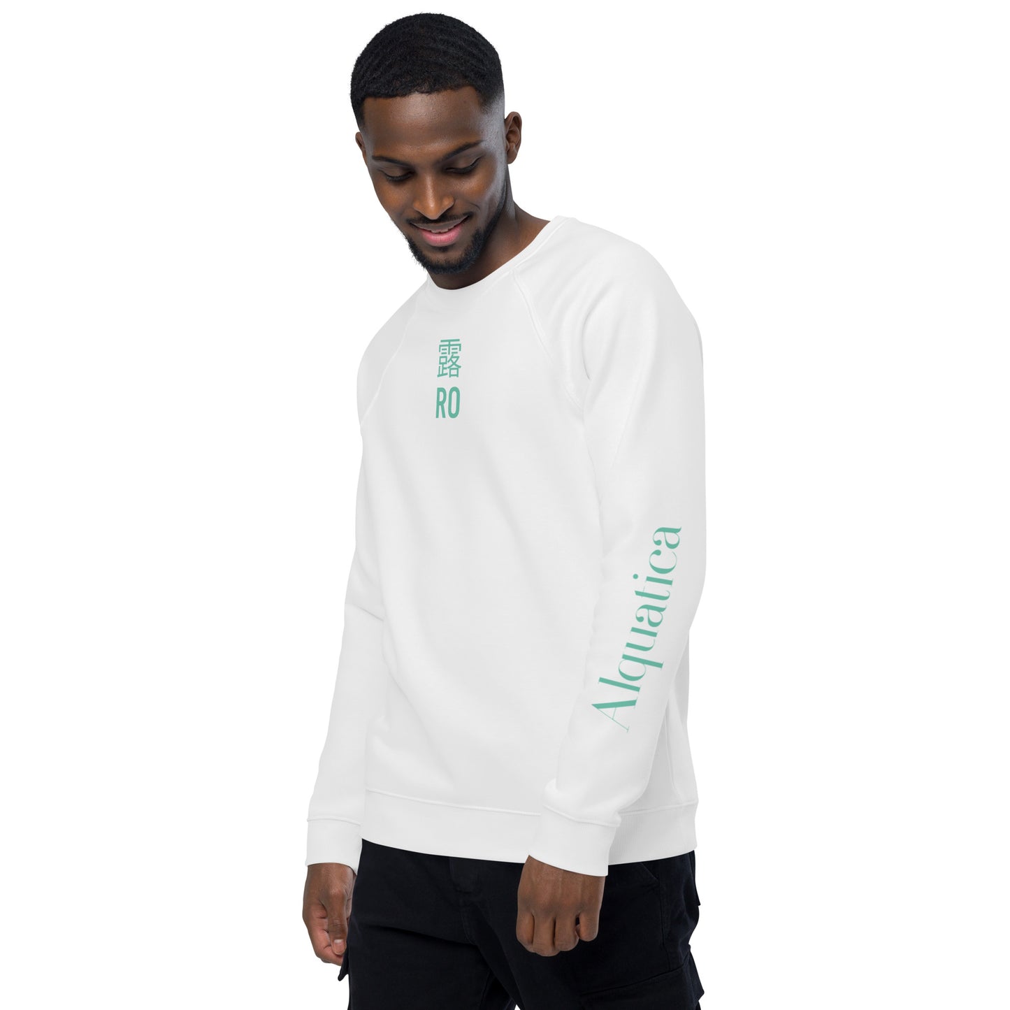 Unisex Ro (Dewdrop) Kanji Alquatica organic raglan sweatshirt