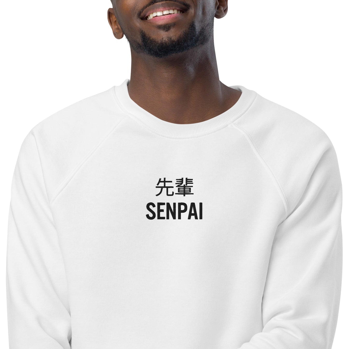 Unisex Senpai organic raglan sweatshirt